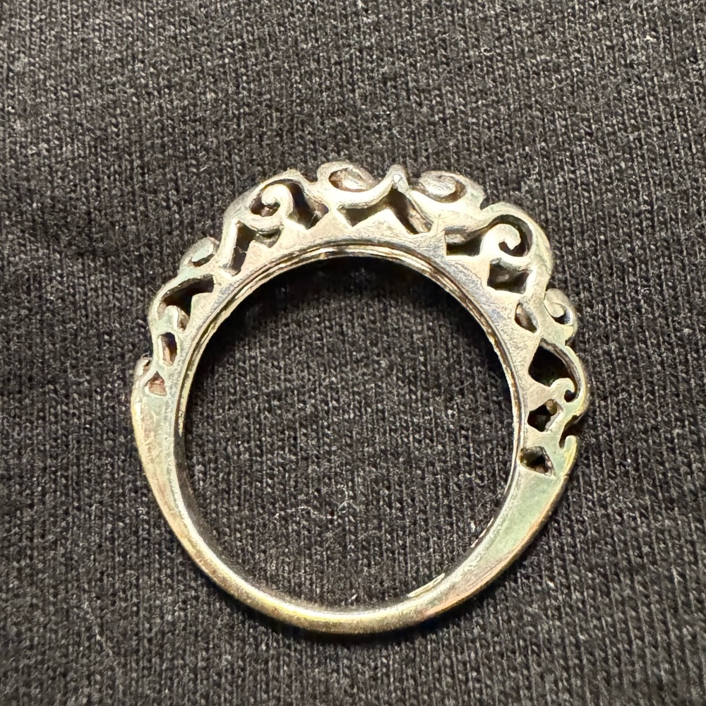 VINTAGE 925 Sterling Silver Filigree Ring SIZE 7 $33